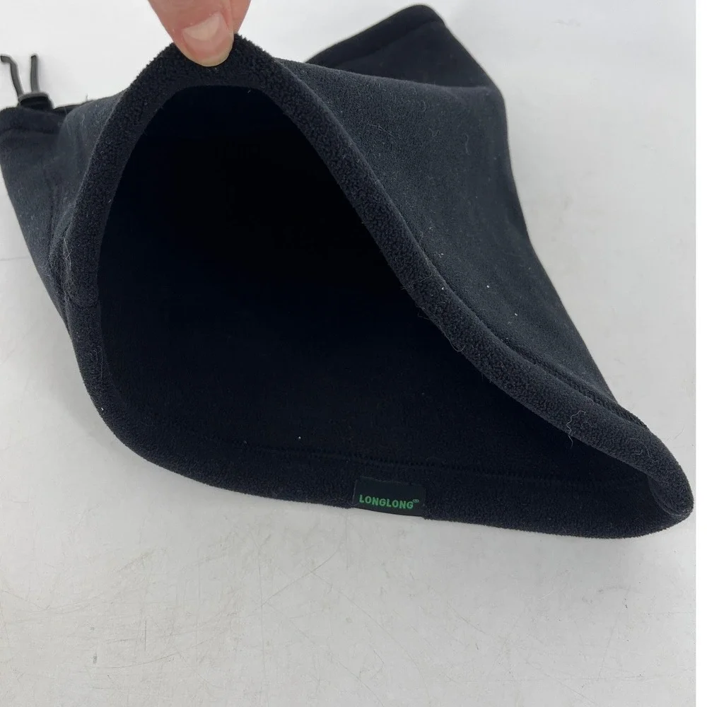 Longlong Black‎ Fleece Neck Gaiter Adjustable Balaclava Hood Winter Face Mask